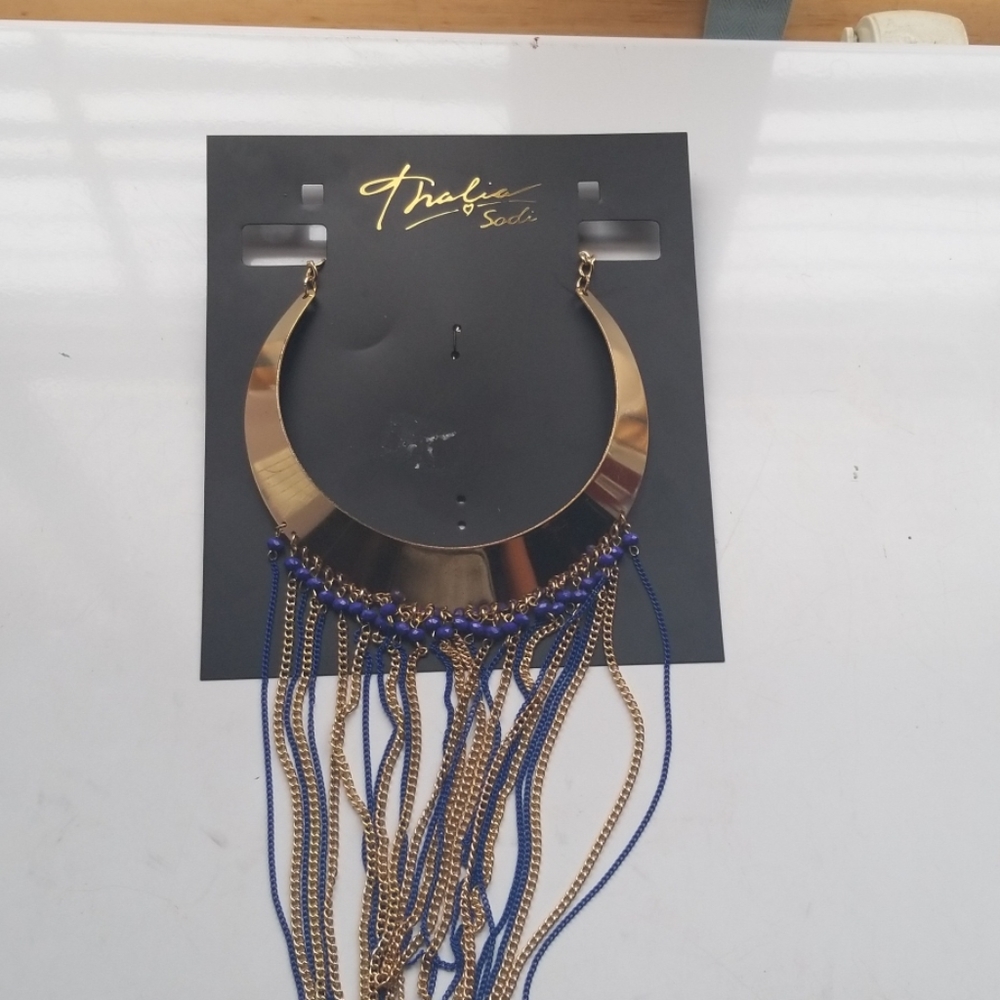 Blue and gold necklace